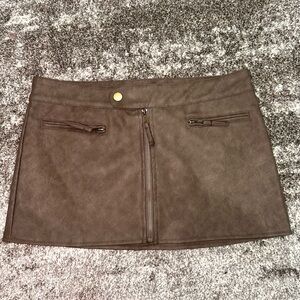 Edikted Leather Mini Skirt